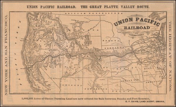 90-Plains, Southwest, Rocky Mountains and California Map By Union Pacific Railroad Company