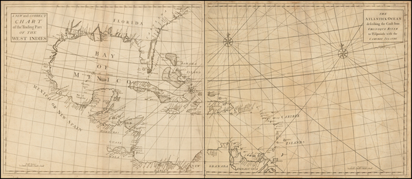 37-South, Southeast, Caribbean and Central America Map By John Senex / Edmond Halley / Nathaniel C