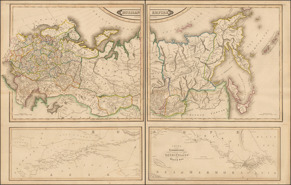 10-Russia, Ukraine, Turkey, Central Asia & Caucasus and Russia in Asia Map By Daniel Lizars