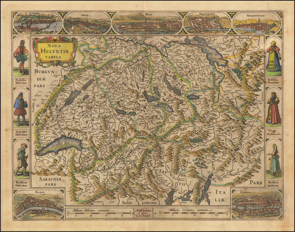 63-Switzerland Map By Jodocus Hondius