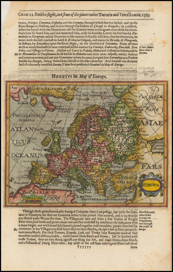 56-Europe and Europe Map By Jodocus Hondius / Samuel Purchas