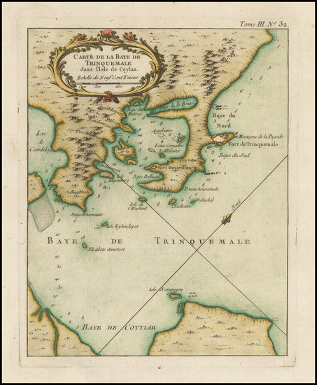 56-India and Other Islands Map By Jacques Nicolas Bellin