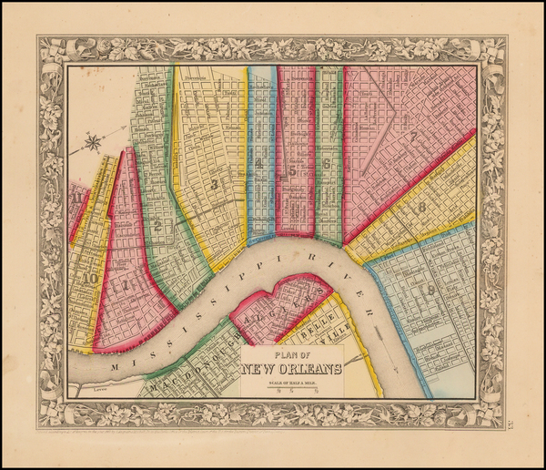 3-South Map By Samuel Augustus Mitchell Jr.