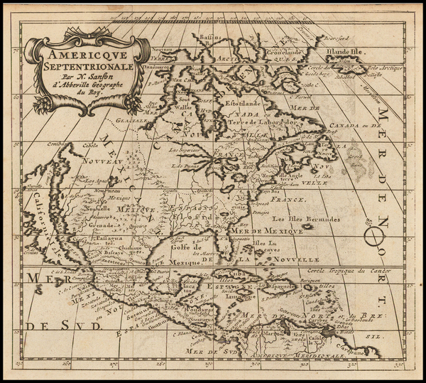 81-North America Map By Nicolas Sanson