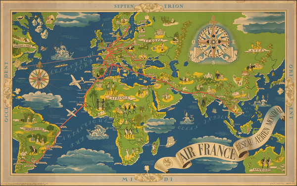 10-World, World, Atlantic Ocean, Europe, Europe, Asia, Asia, Africa and Africa Map By Lucien Bouch