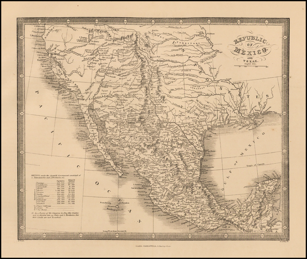 78-Texas, Plains, Southwest, Rocky Mountains, Mexico and California Map By James Wyld