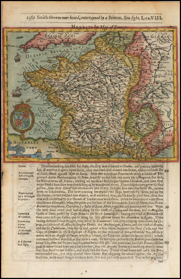 33-France Map By Jodocus Hondius / Samuel Purchas