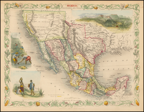 73-Texas, Southwest, Rocky Mountains, Mexico and California Map By John Tallis