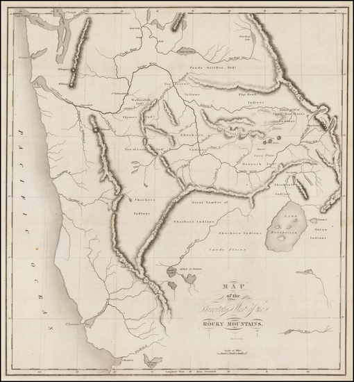 33-Rocky Mountains, Oregon, Washington and California Map By Benjamin L.E. Bonneville