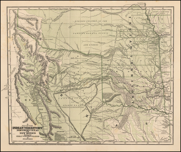 68-Texas, Plains, Southwest and Rocky Mountains Map By Josiah Gregg