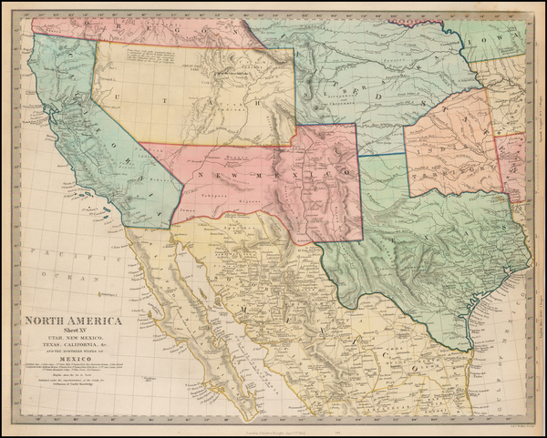 42-Texas, Southwest, Rocky Mountains and California Map By SDUK