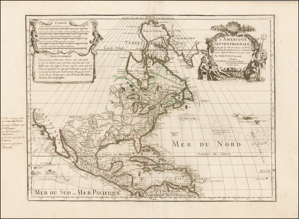 29-North America Map By Guillaume De L'Isle