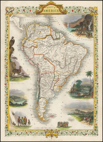 52-South America Map By John Tallis