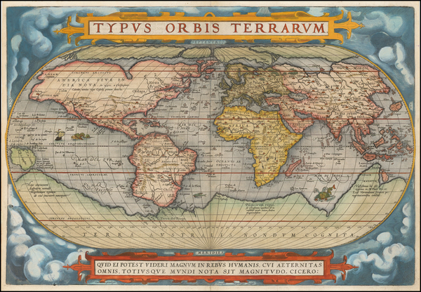 21-World and World Map By Abraham Ortelius