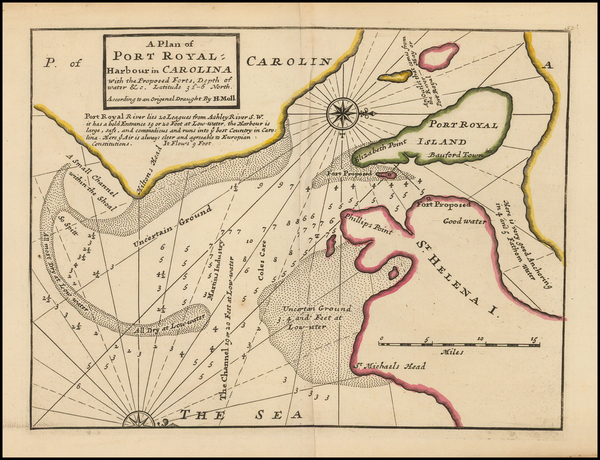 90-Southeast and South Carolina Map By Herman Moll