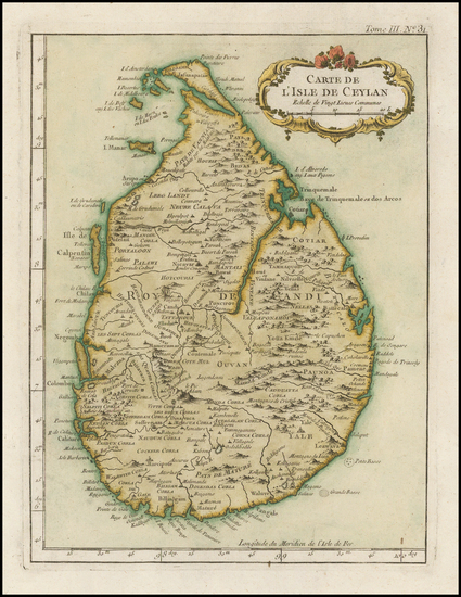 89-India and Other Islands Map By Jacques Nicolas Bellin