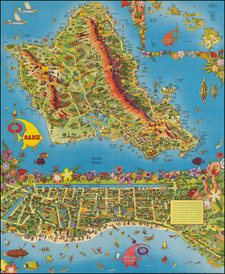 37-Hawaii and Hawaii Map By Don Bloodgood