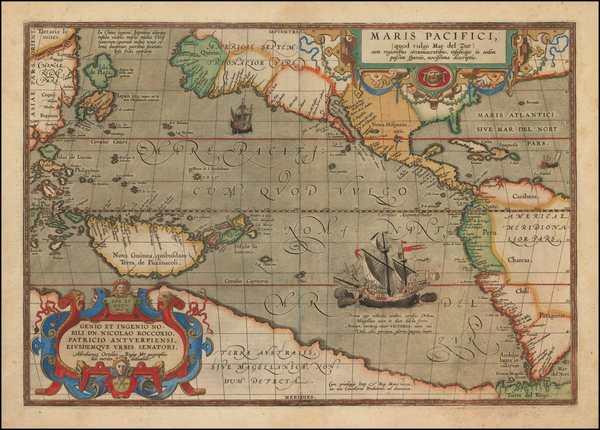 93-Western Hemisphere, Polar Maps, South America, Japan, Pacific, Australia, Oceania and America M