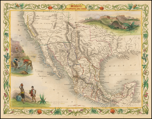70-Texas, Southwest, Rocky Mountains, Mexico and California Map By John Tallis