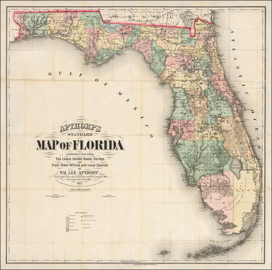 64-Florida Map By William Lee Apthorp