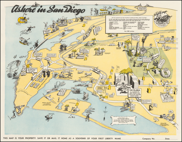 75-Pictorial Maps and California Map By United States Naval Training Center