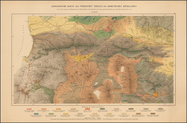 1-Central Asia & Caucasus and Geological Map By Hermann Abich