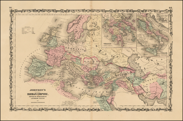 8-Europe, Balkans and Mediterranean Map By Alvin Jewett Johnson  &  Ross C. Browning