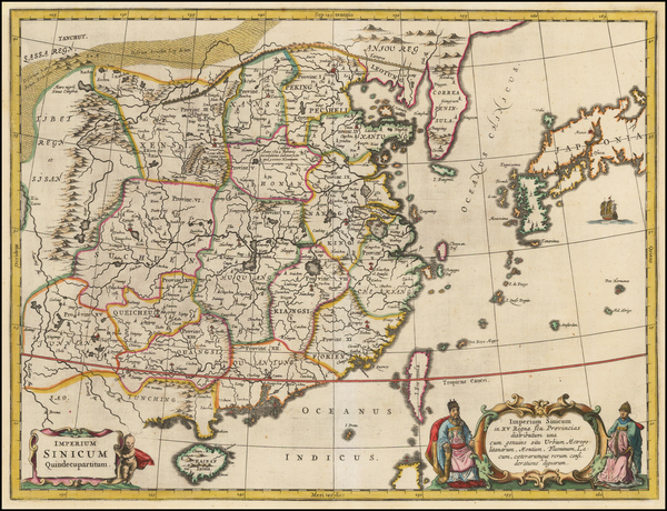 12-China, Japan and Korea Map By Athanasius Kircher