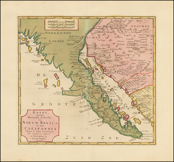 51-Mexico and Baja California Map By Isaak Tirion