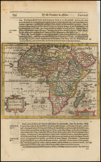 2-Africa Map By Jodocus Hondius / Samuel Purchas