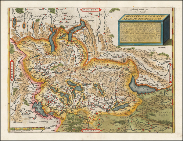 96-Switzerland Map By Abraham Ortelius