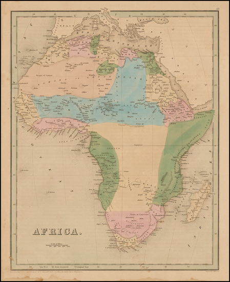96-Africa and Africa Map By Thomas Gamaliel Bradford