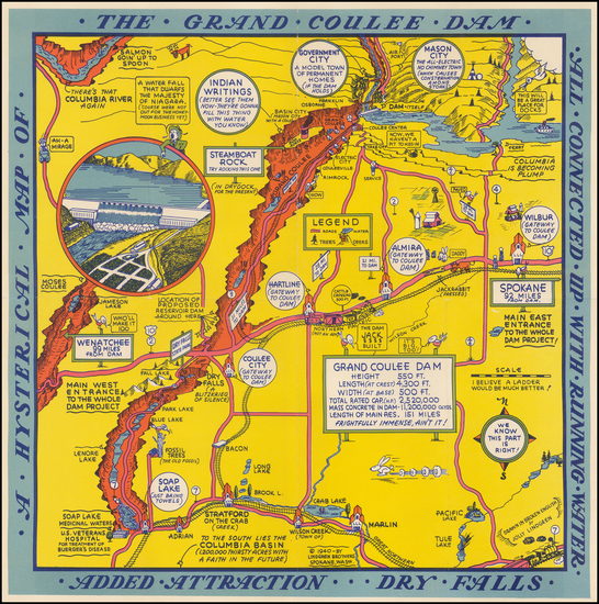 97-Pictorial Maps Map By Lindgren Brothers