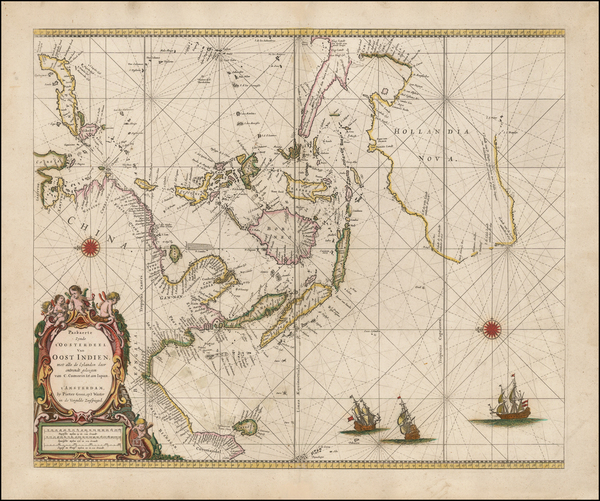 25-Indian Ocean, China, Southeast Asia and Australia Map By Pieter Goos