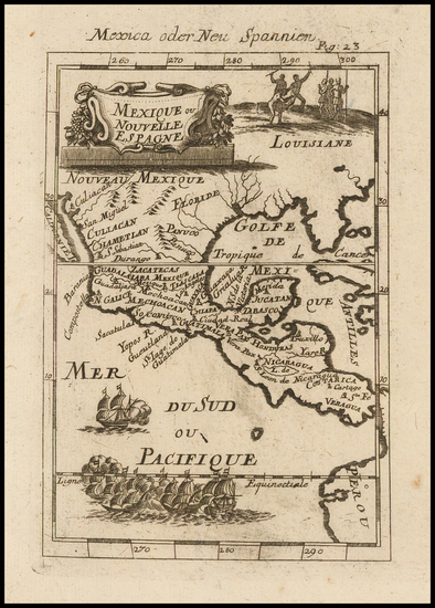 48-Texas, Southwest, Rocky Mountains and Mexico Map By Alain Manesson Mallet