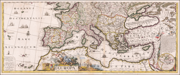 60-Europe, Western Europe and Mediterranean Map By Carel Allard