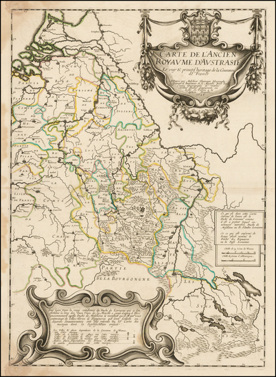 93-Switzerland, France and Germany Map By Melchior Tavernier