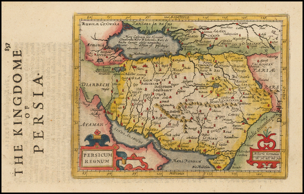 90-Central Asia & Caucasus, Middle East and Persia & Iraq Map By Jodocus Hondius