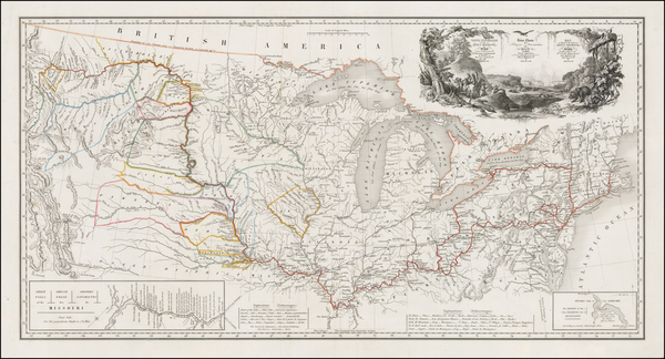 36-United States, South, Midwest, Plains and Rocky Mountains Map By Karl Bodmer / Prince Alexander
