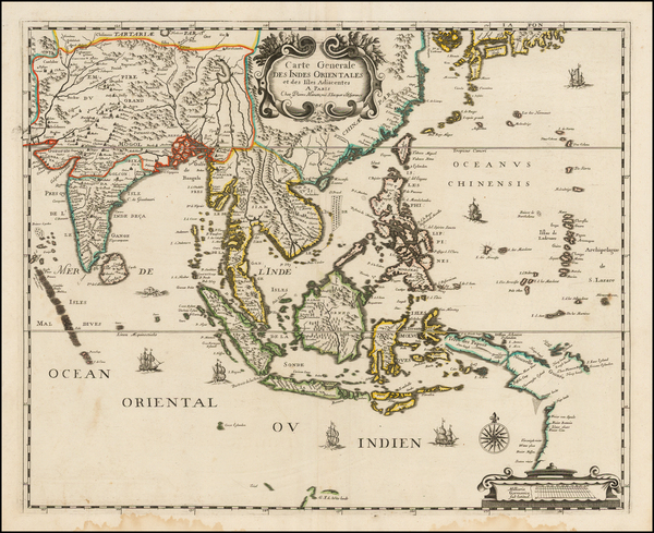 34-China, Japan, India, Southeast Asia, Philippines, Other Islands and Australia Map By Pierre Mar