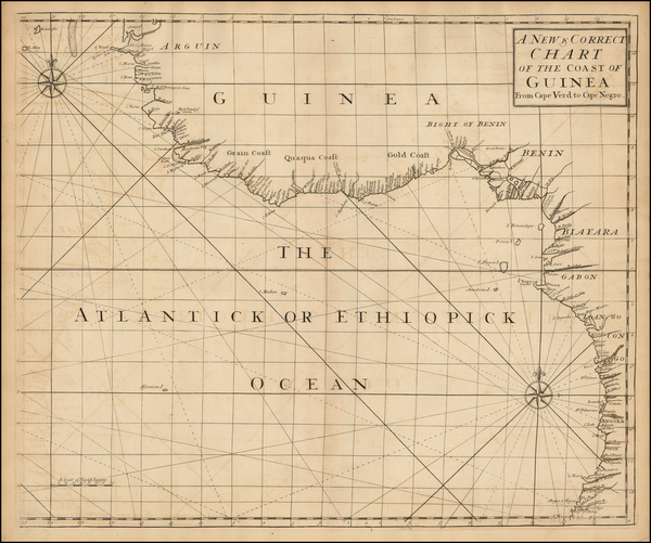 51-Africa and West Africa Map By John Senex / Edmond Halley / Nathaniel Cutler