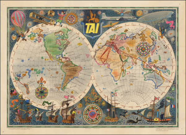 2-World and Pictorial Maps Map By Luc Marie Bayle