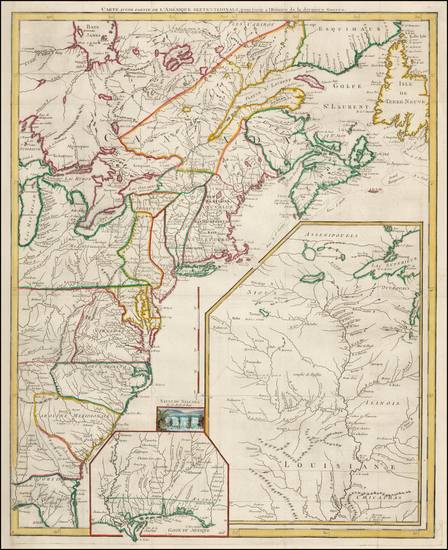 96-United States, South, Midwest and American Revolution Map By George Louis Le Rouge