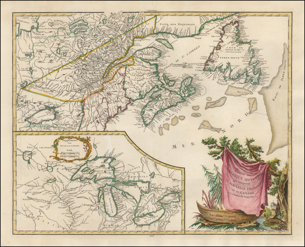 55-New England, Midwest and Canada Map By Didier Robert de Vaugondy