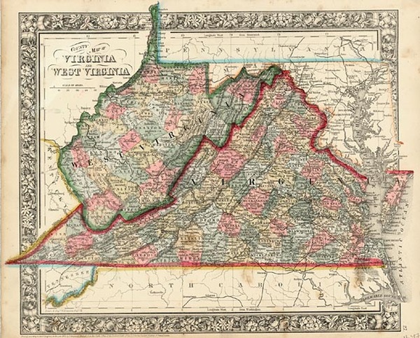 81-Mid-Atlantic and Southeast Map By Samuel Augustus Mitchell Jr.