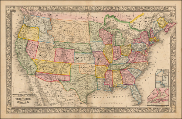 63-United States Map By Samuel Augustus Mitchell Jr.