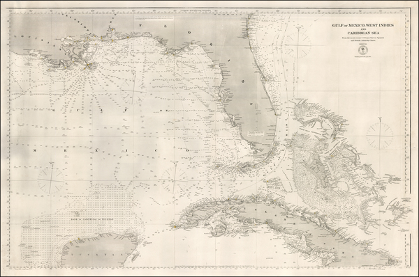 66-Florida, South and Caribbean Map By U.S. Hydrographical Office