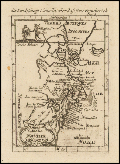 50-United States, New England, Mid-Atlantic and Canada Map By Alain Manesson Mallet