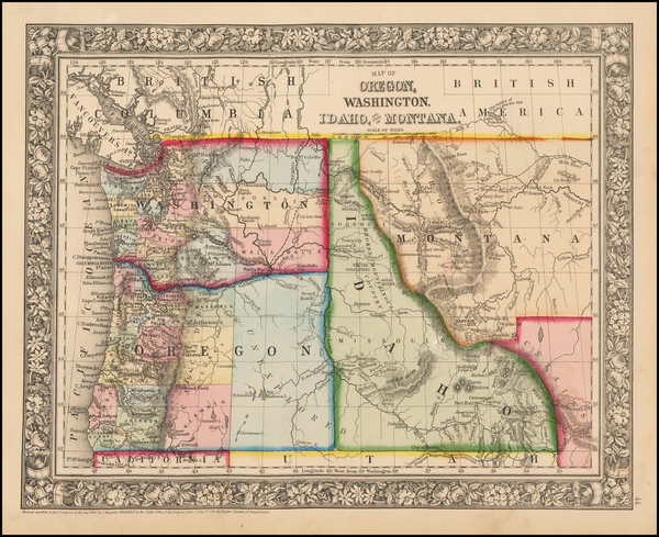 90-Plains and Rocky Mountains Map By Samuel Augustus Mitchell Jr.