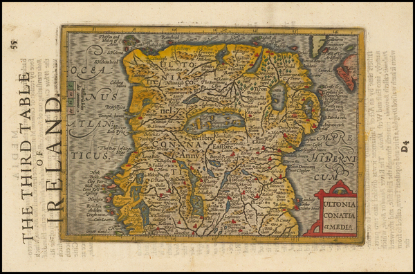 90-Ireland Map By Jodocus Hondius - Michael Mercator